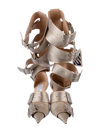 Giuseppe di Morabito Leather Crystal Embellishments D'Orsay Pumps