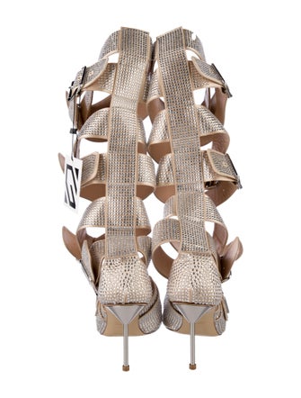 Giuseppe di Morabito Leather Crystal Embellishments D'Orsay Pumps