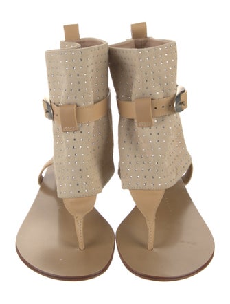 Giuseppe di Morabito Suede Glitter Accents Gladiator Sandals