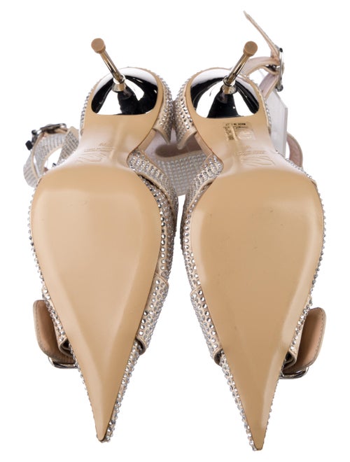 Giuseppe di Morabito Leather Crystal Embellishments D'Orsay Pumps