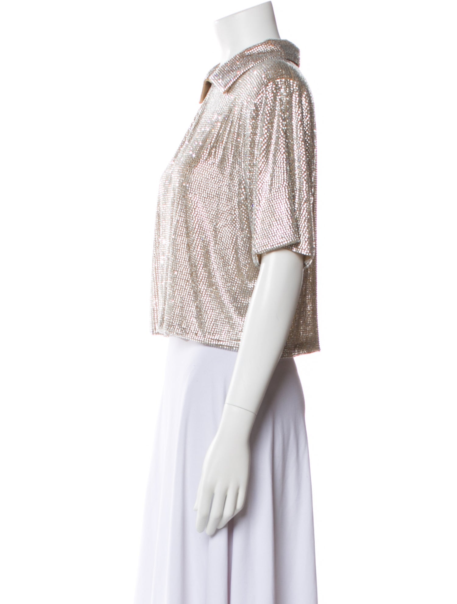 Giuseppe di Morabito Printed Short Sleeve Crop Top