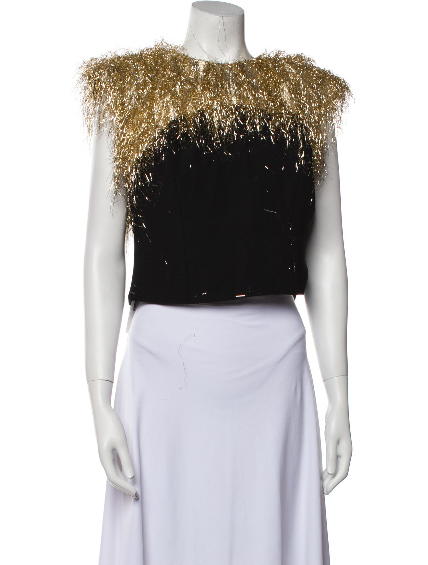 Gemy Maalouf Bateau Neckline Sleeveless Crop Top w/ Tags
