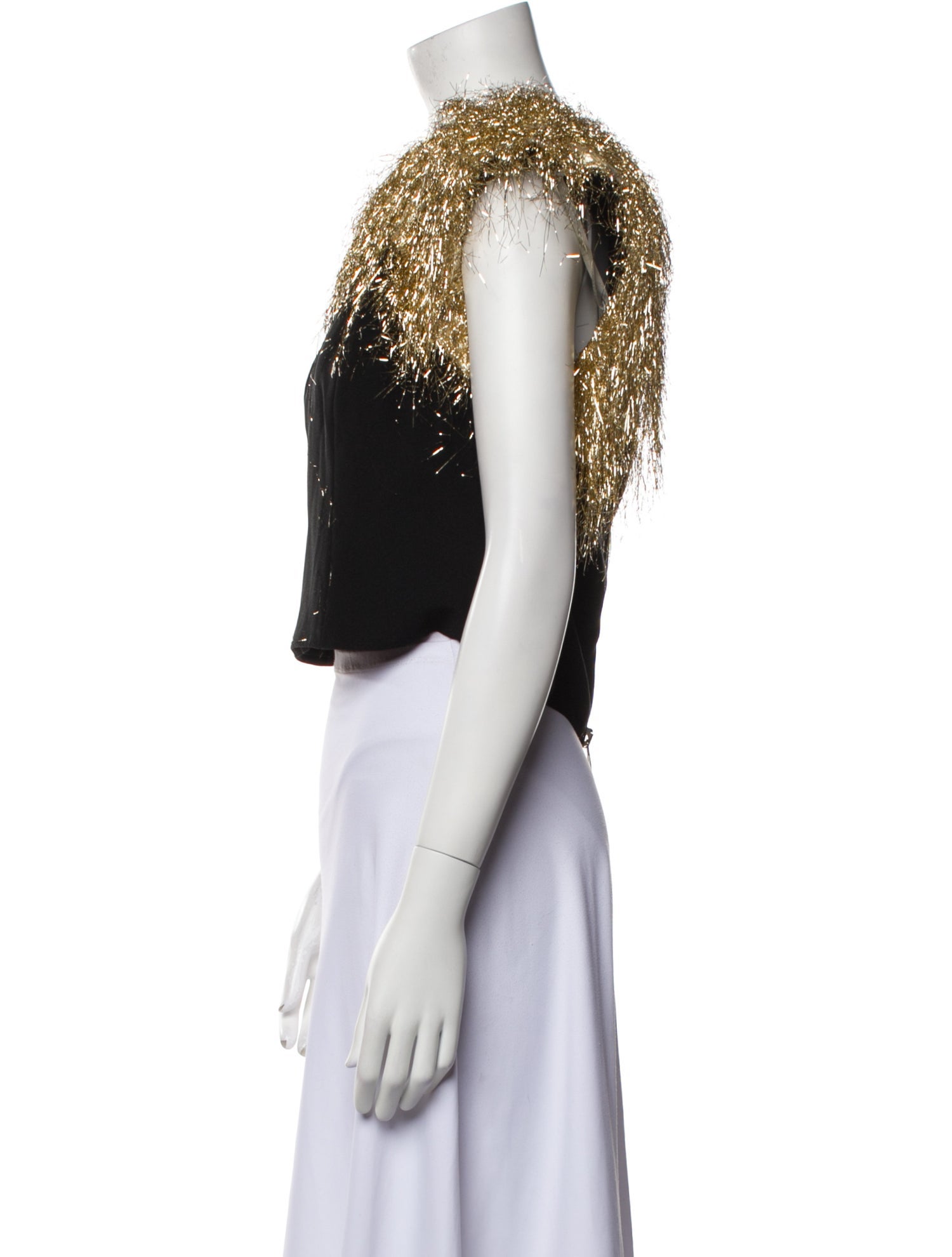 Gemy Maalouf Bateau Neckline Sleeveless Crop Top w/ Tags