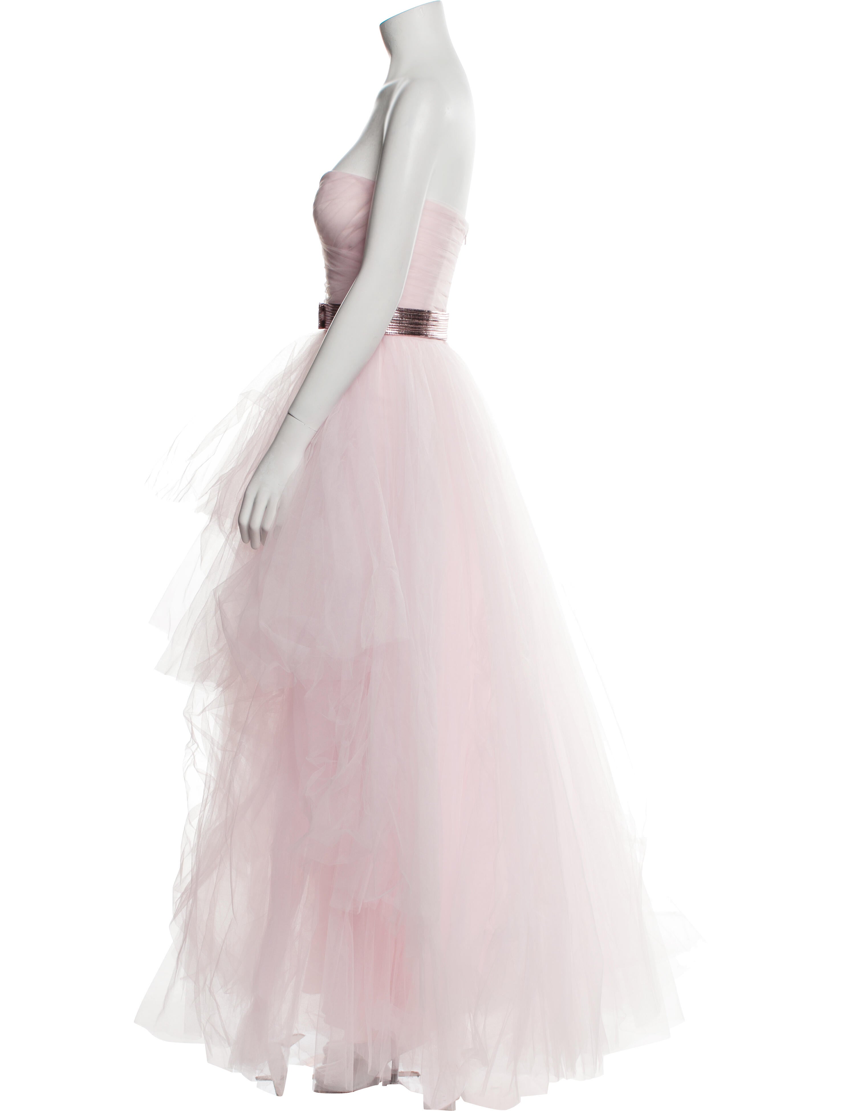 Gemy Maalouf Lace Pattern Long Dress