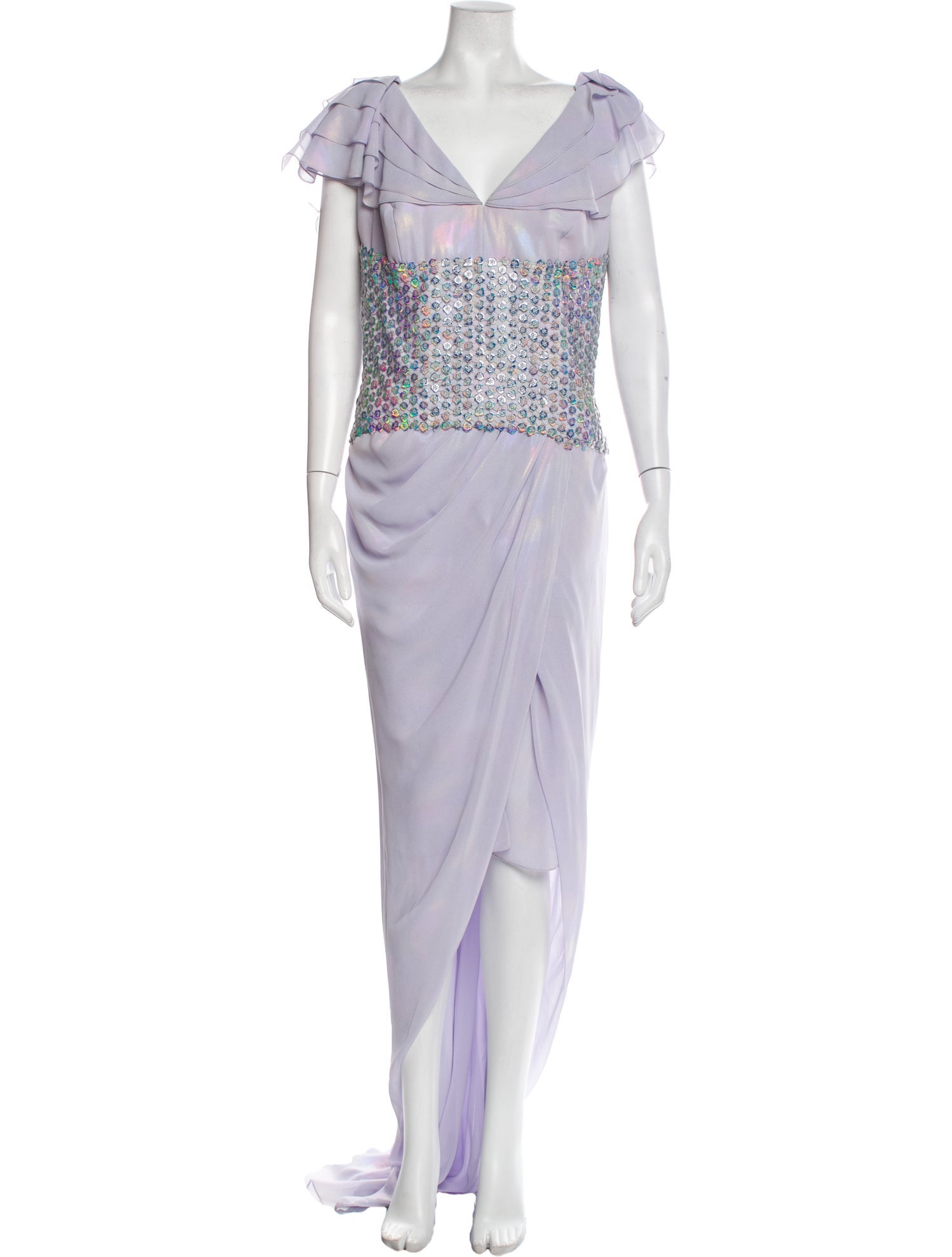 Gemy Maalouf V-Neck Long Dress