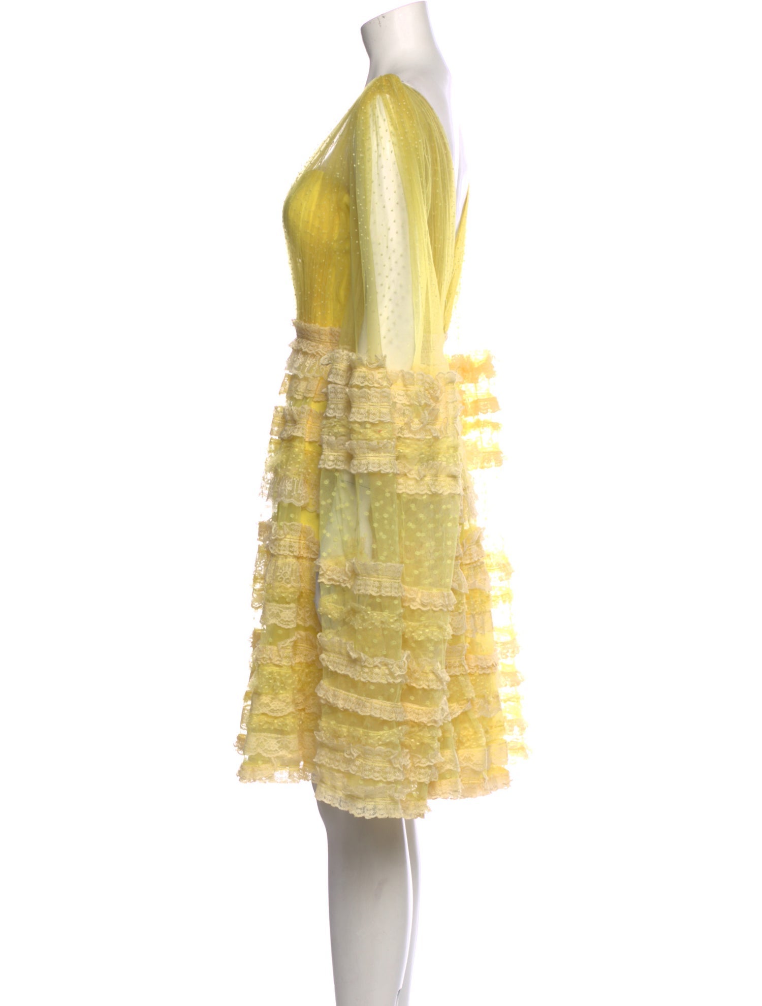 Gemy Maalouf V-Neck Knee-Length Dress