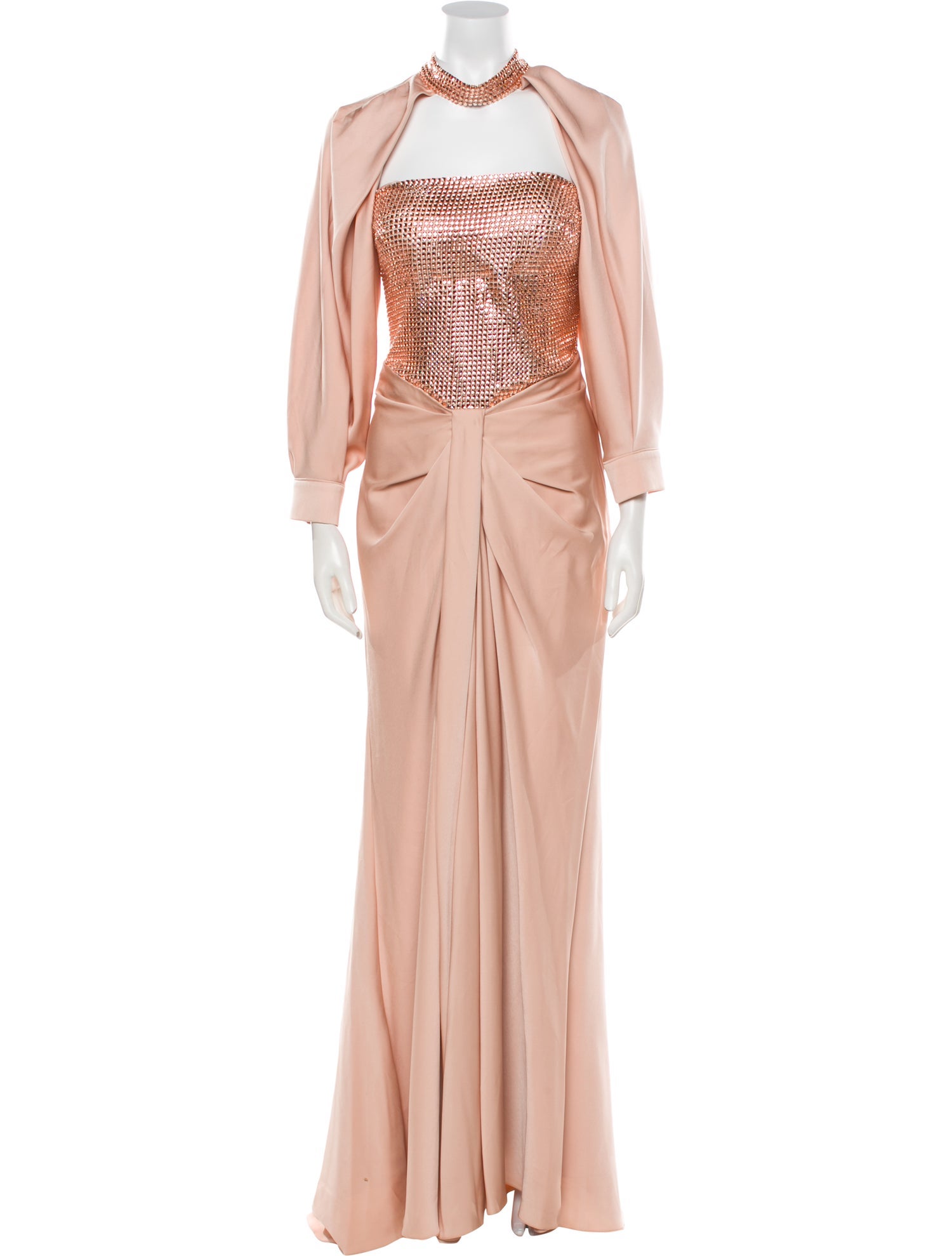 Gemy Maalouf Mock Neck Long Dress