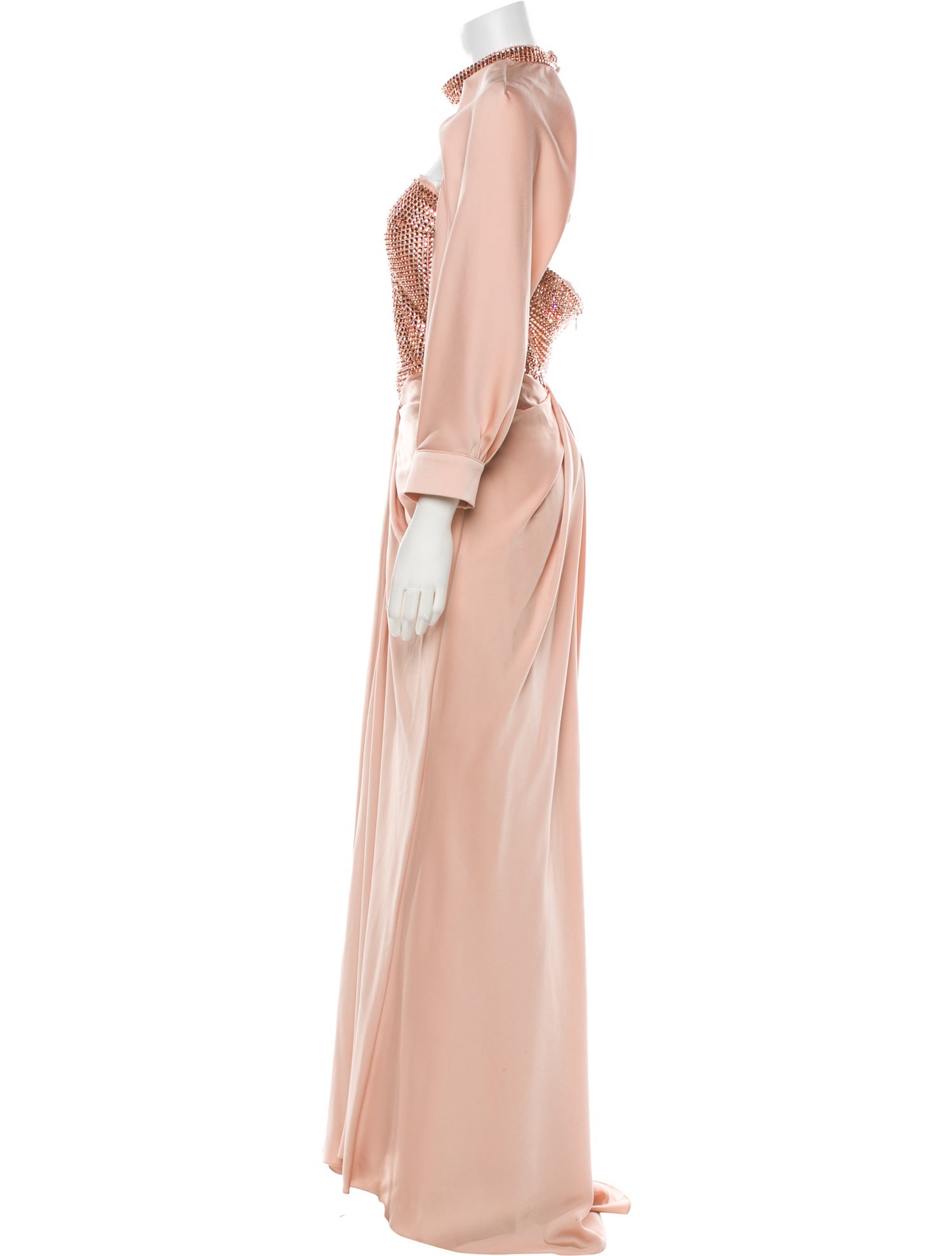 Gemy Maalouf Mock Neck Long Dress