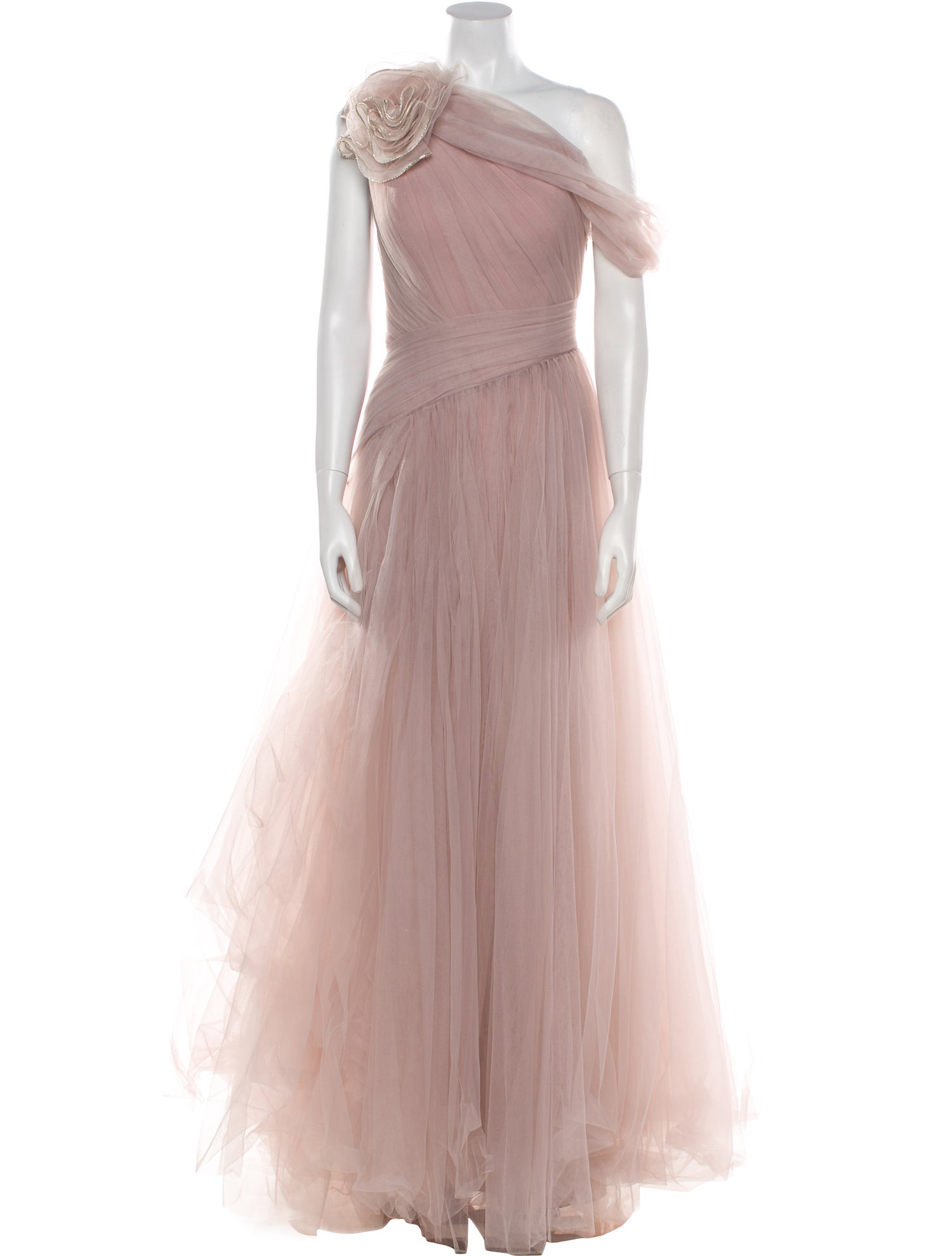 Gemy Maalouf One-Shoulder Long Dress