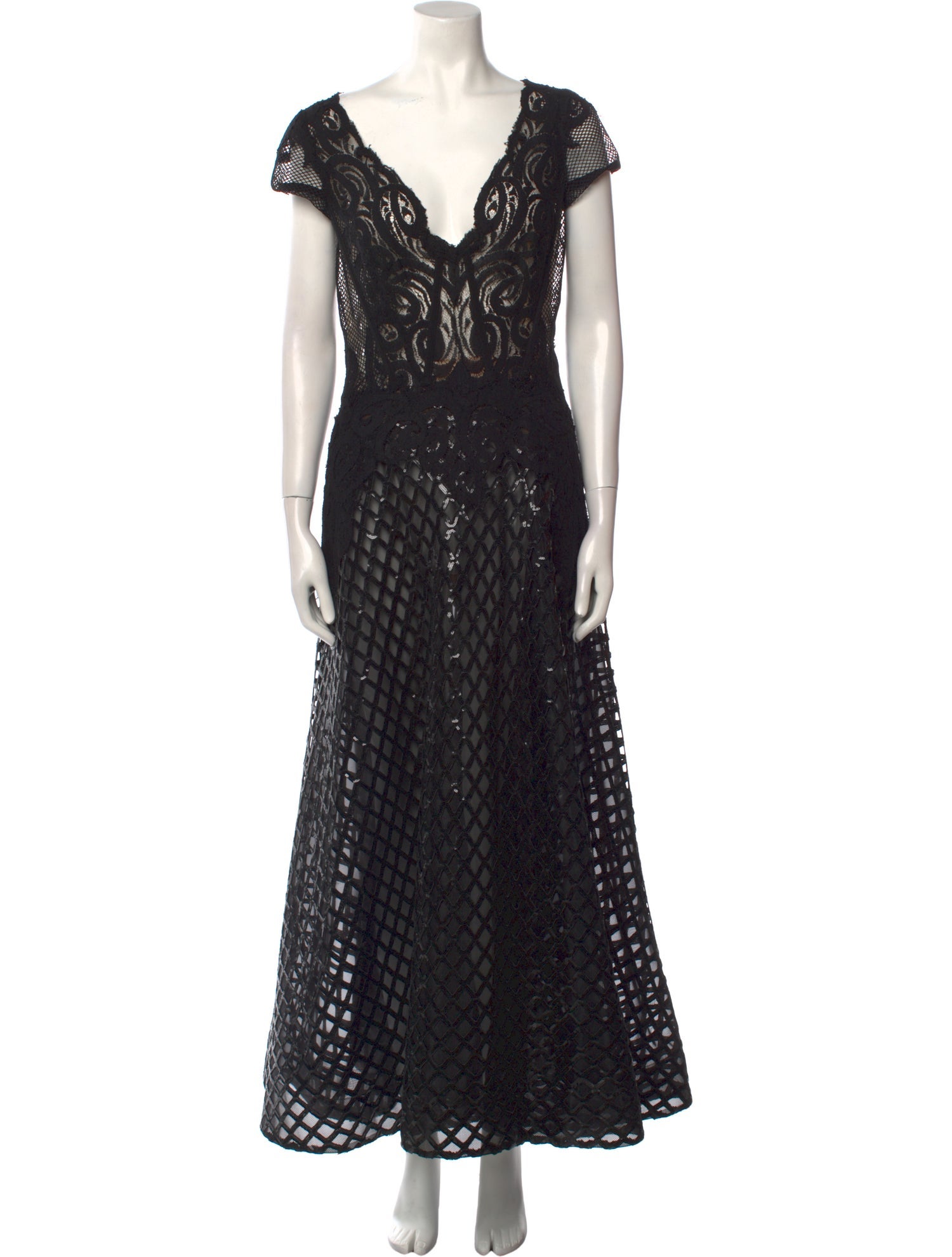 Gemy Maalouf Lace Pattern Long Dress
