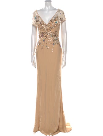 Gemy Maalouf V-Neck Long Dress