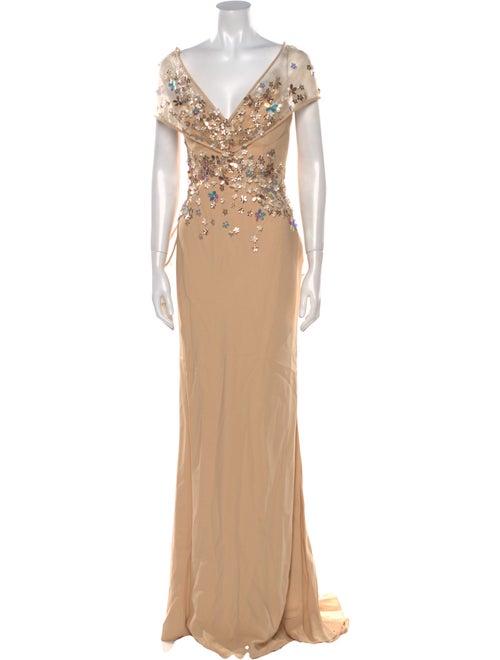 Gemy Maalouf V-Neck Long Dress