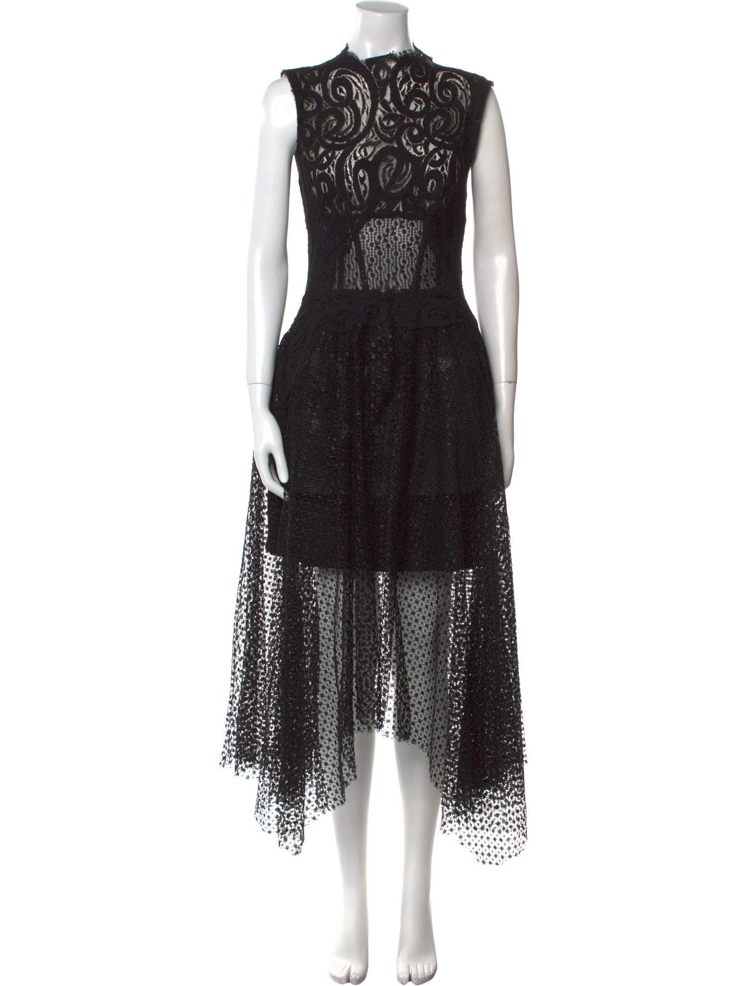 Gemy Maalouf Lace Pattern Long Dress