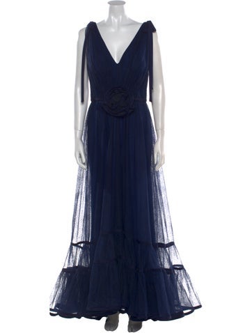 Gemy Maalouf Dresses V-Neck Long Dress L