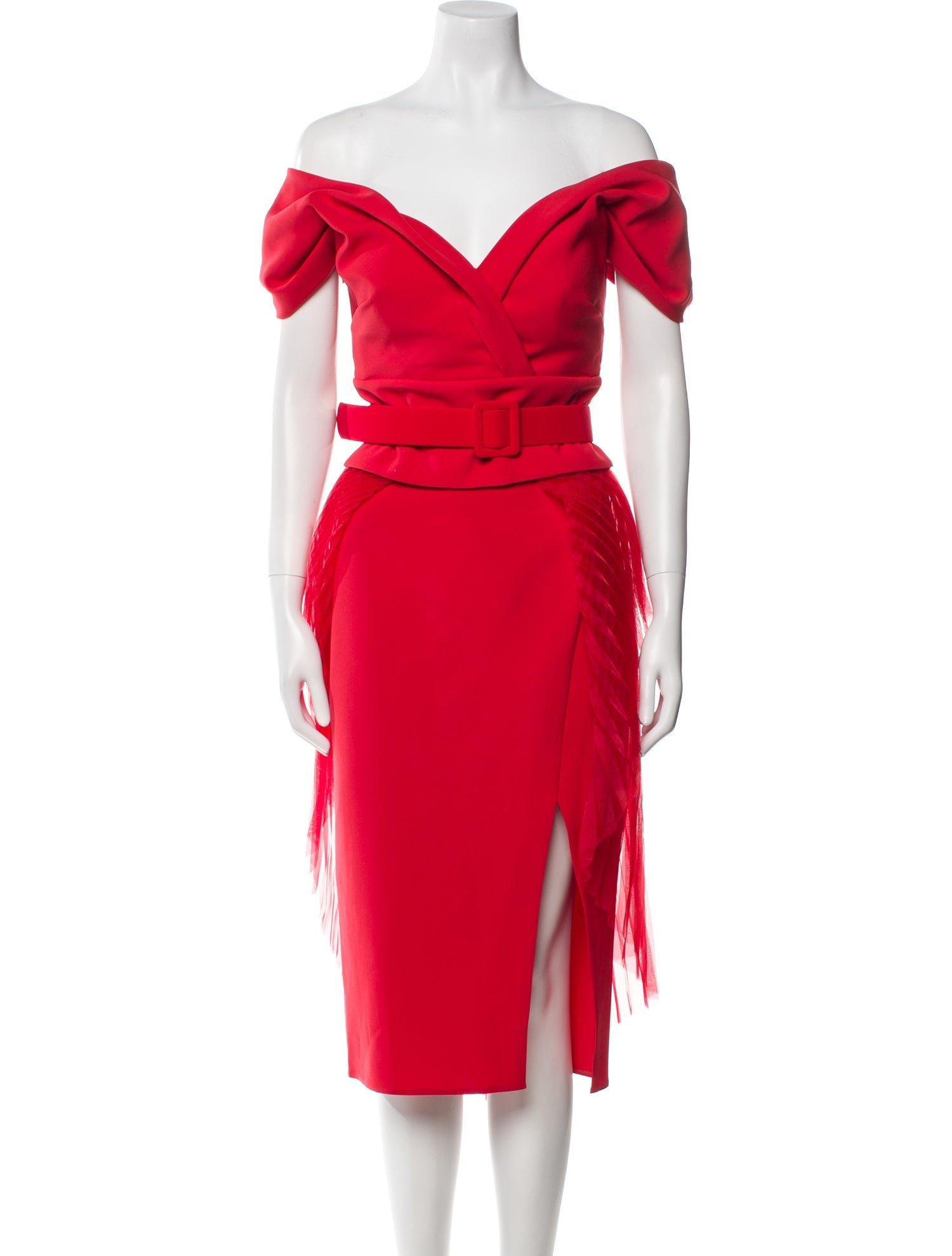 Gemy Maalouf Off-The-Shoulder Midi Length Dress