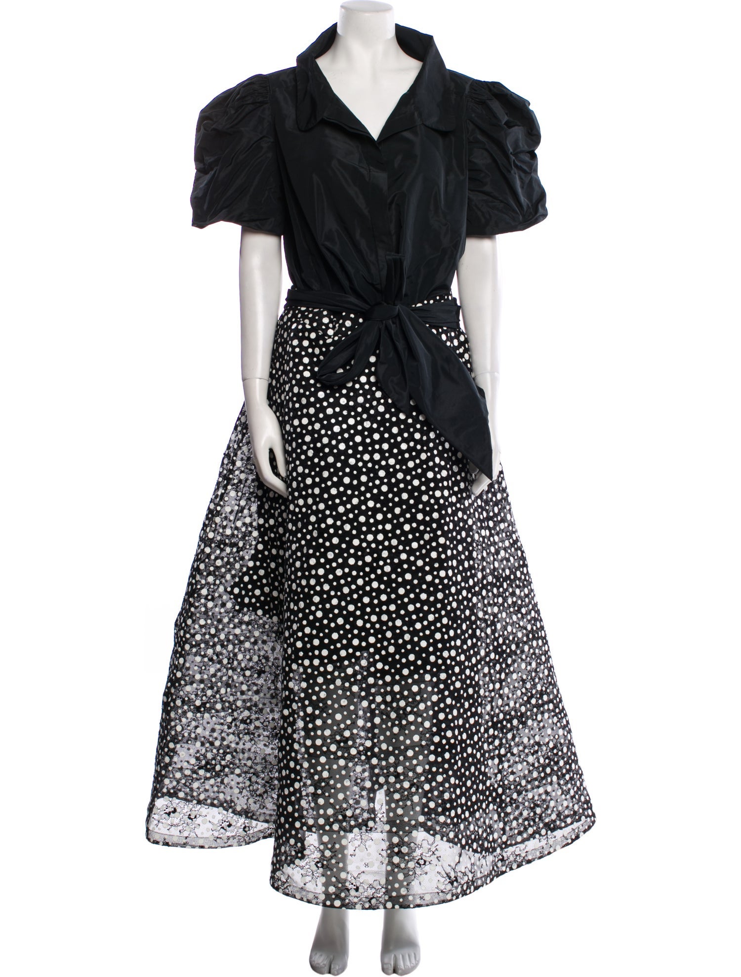 Gemy Maalouf Polka Dot Print Midi Length Dress w/ Tags