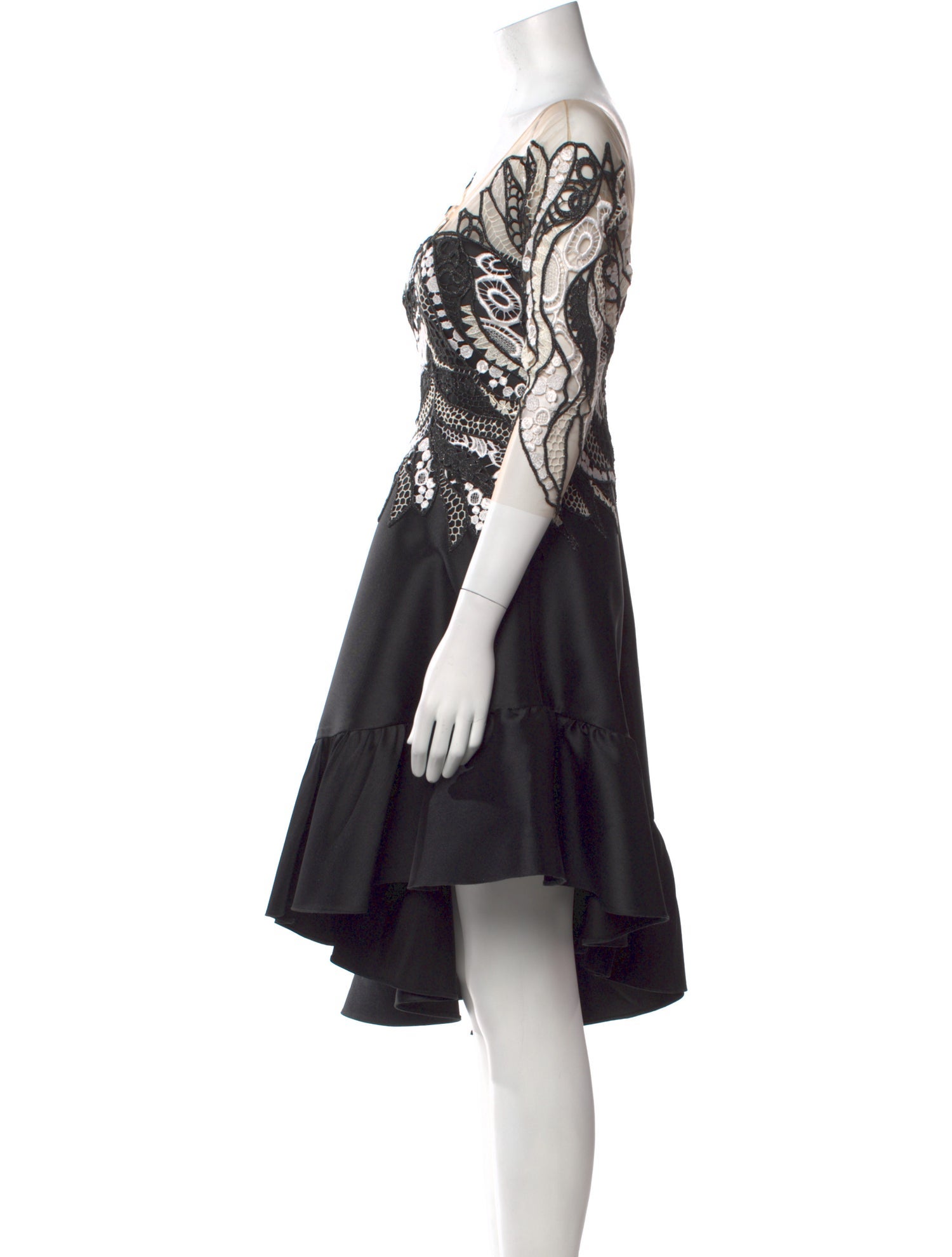 Gemy Maalouf Lace Pattern Knee-Length Dress w/ Tags