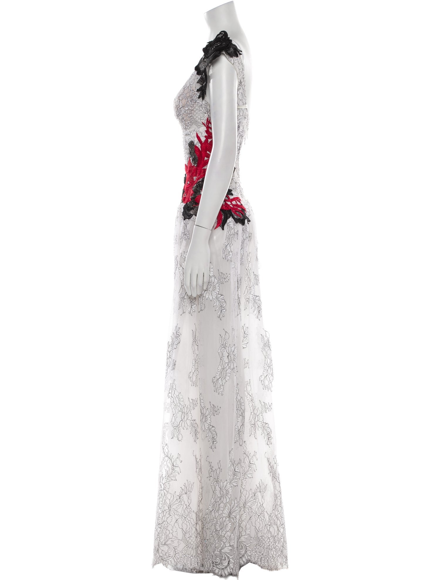 Gemy Maalouf Lace Pattern Long Dress