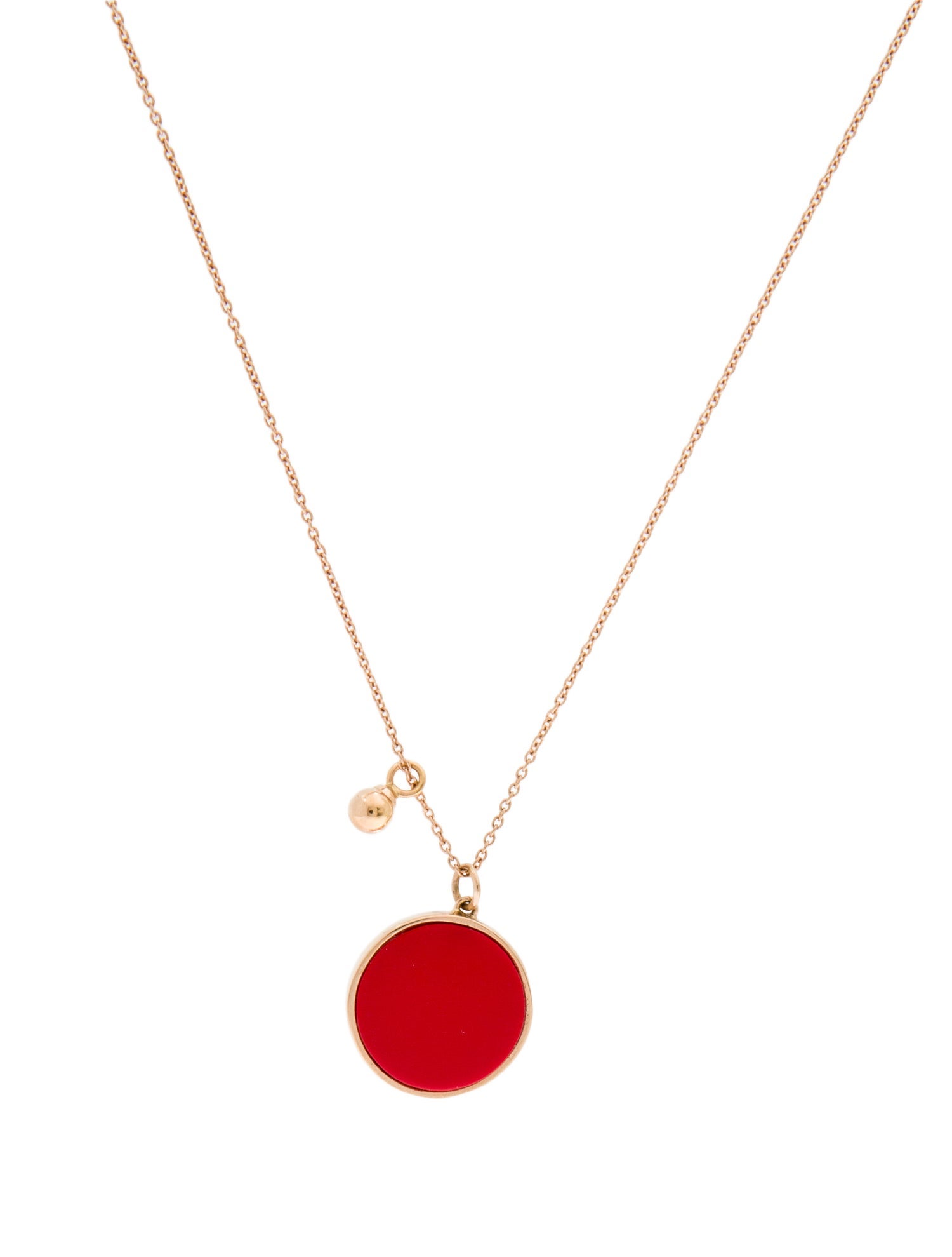 Ginette NY 18K Maria Disc On Chain Pendant Necklace