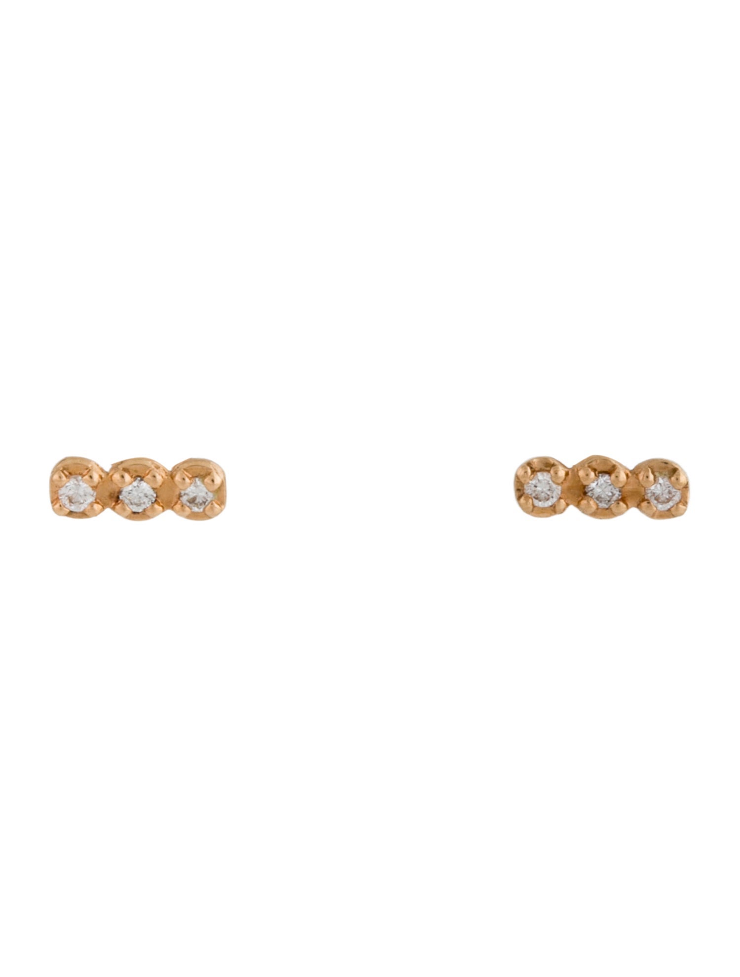Ginette NY 18K Diamond Strip Stud Earrings