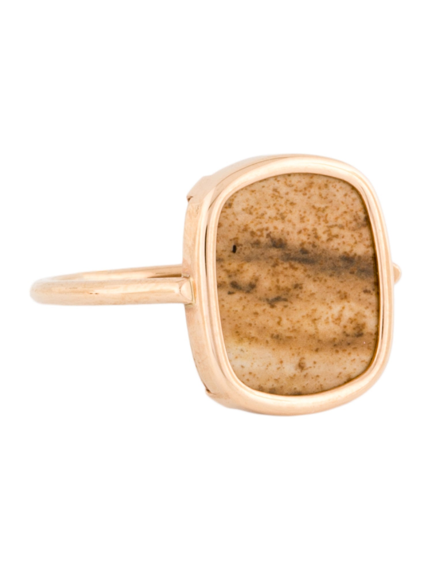 Ginette NY 18K 4.76ct Jasper Antique Cocktail Ring