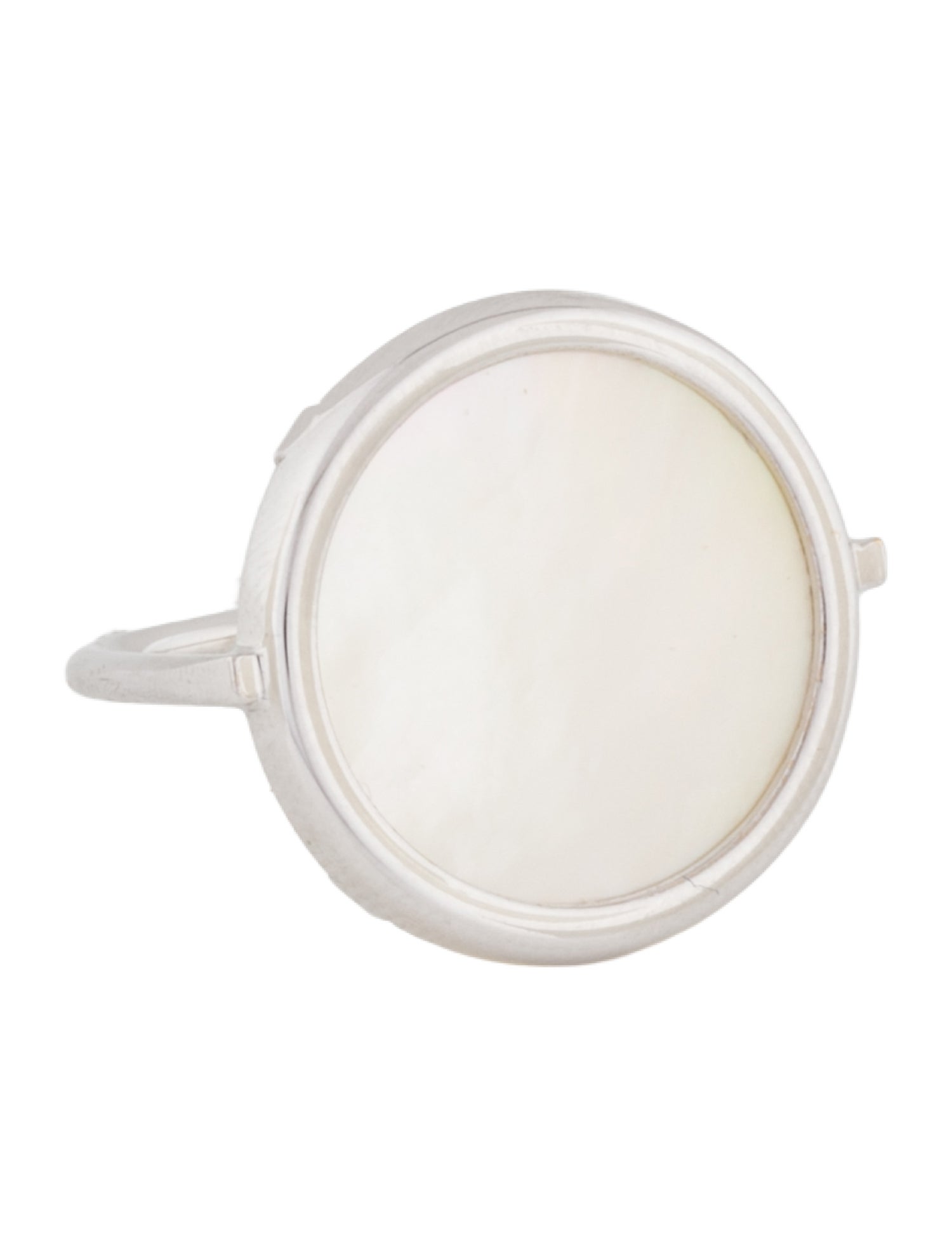 Ginette NY 18K Mother of Pearl Disc Cocktail Ring