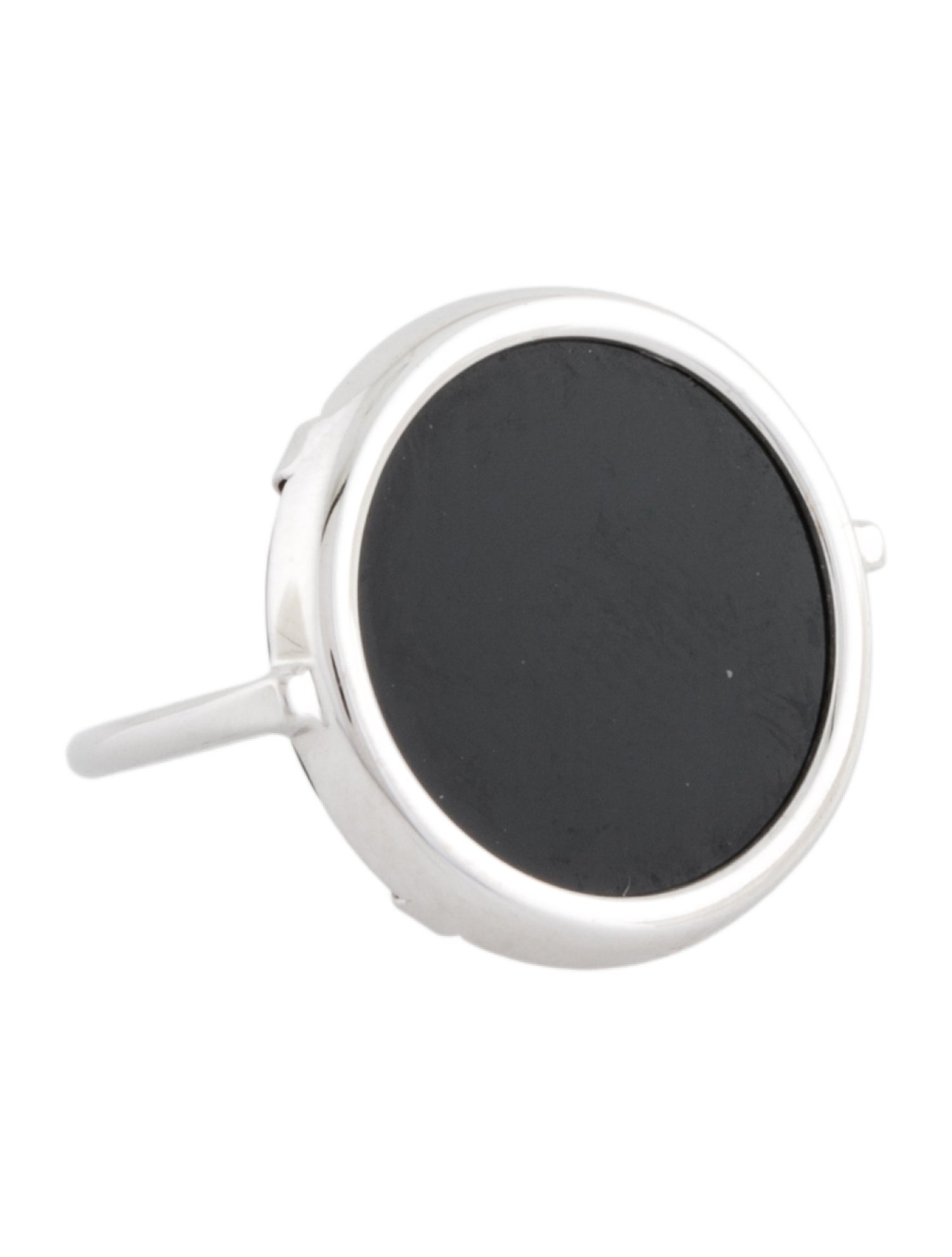 Ginette NY 18K Onyx Disc Cocktail Ring