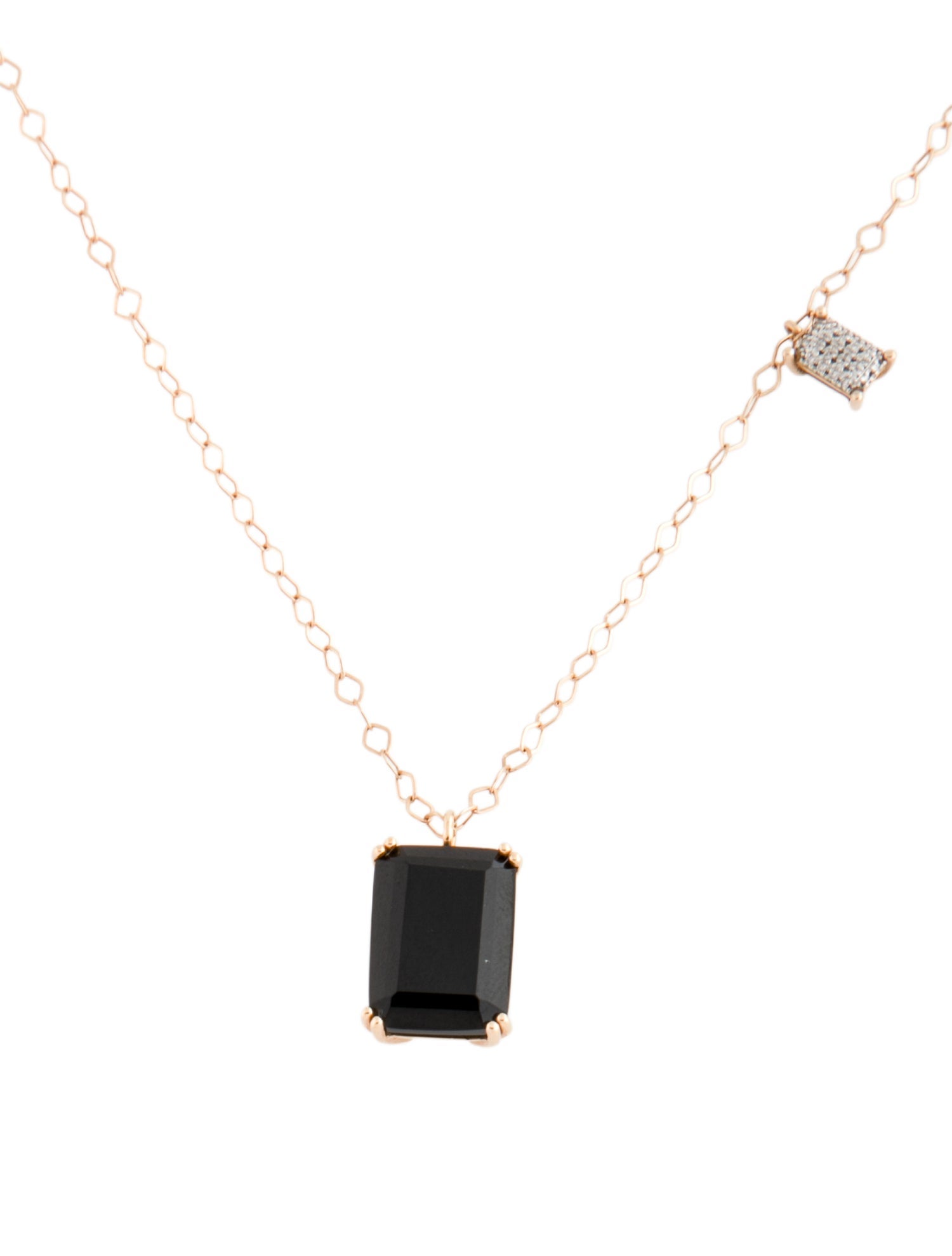 Ginette NY 18K Onyx & Diamond Duo Midnight Pendant Necklace