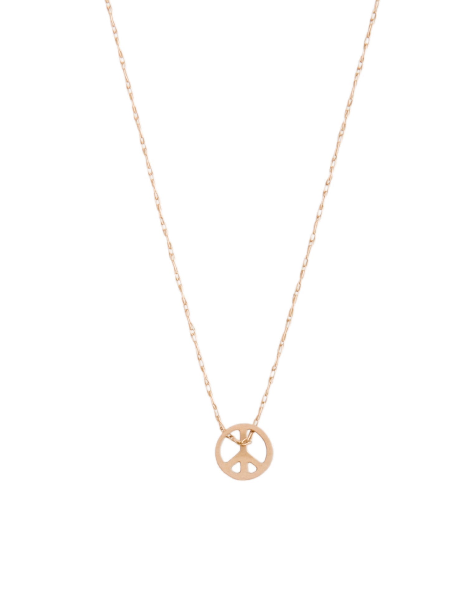 Ginette NY 14K Mini Peace & Love Pendant Necklace