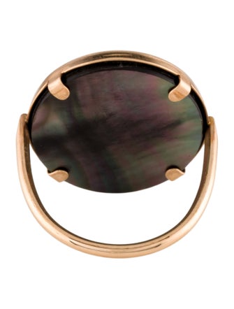 Ginette NY 18K Mother of Pearl Disc Ring