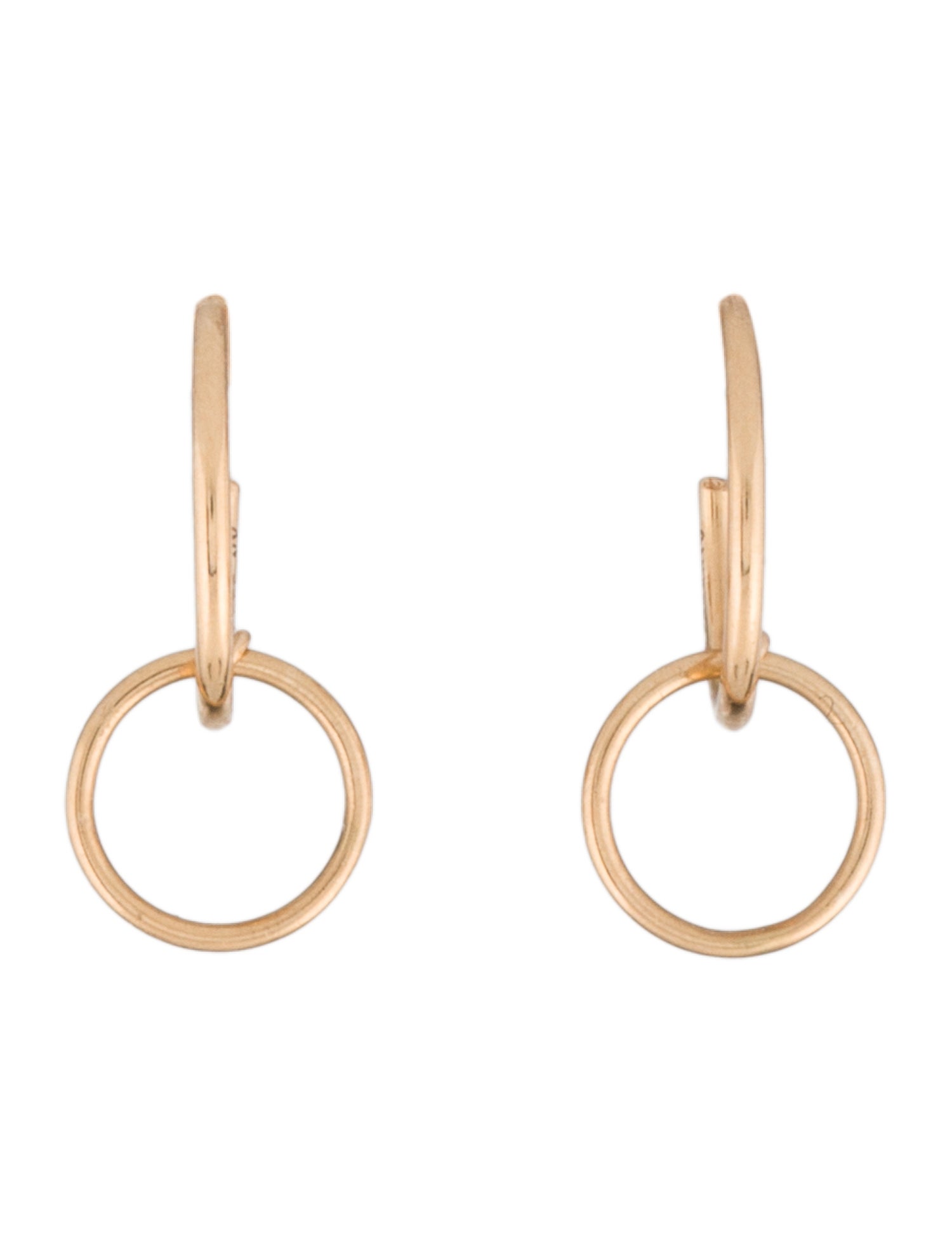 Ginette NY 18K Tiny Circle Drop Earrings