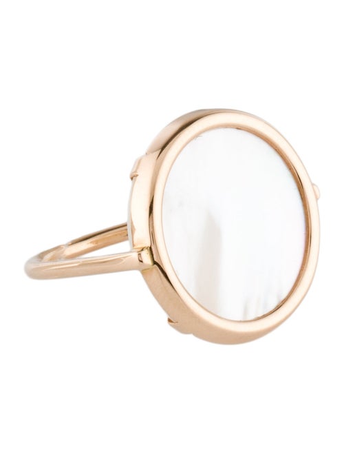 Ginette NY 18K Mother of Pearl Disc Cocktail Ring