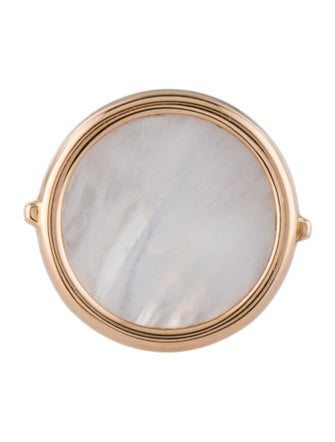 Ginette NY 18K Mother of Pearl Disc Cocktail Ring