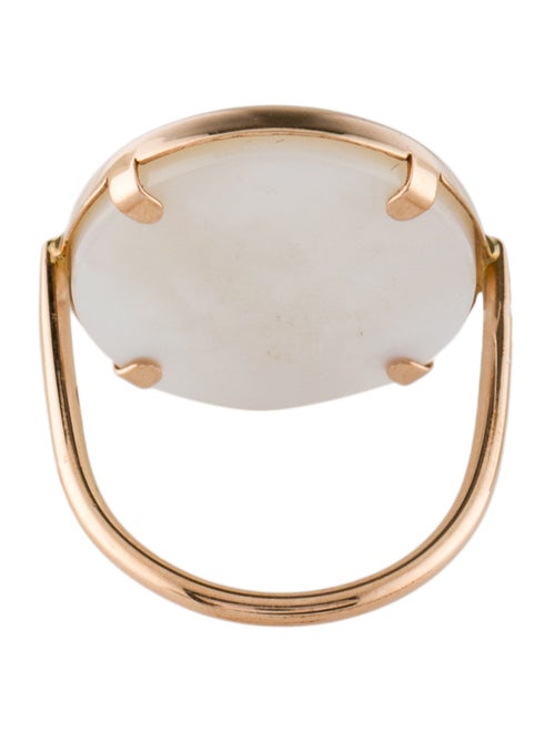 Ginette NY 18K Mother of Pearl Disc Cocktail Ring