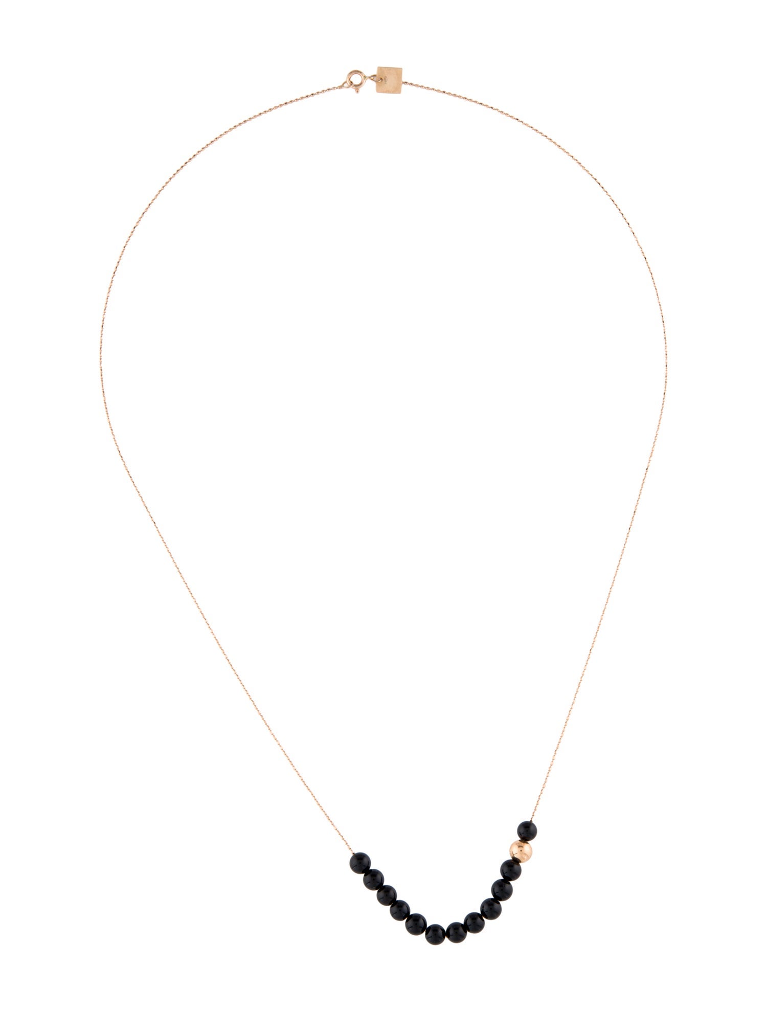 Ginette NY 18K Onyx Moon Boulier Necklace