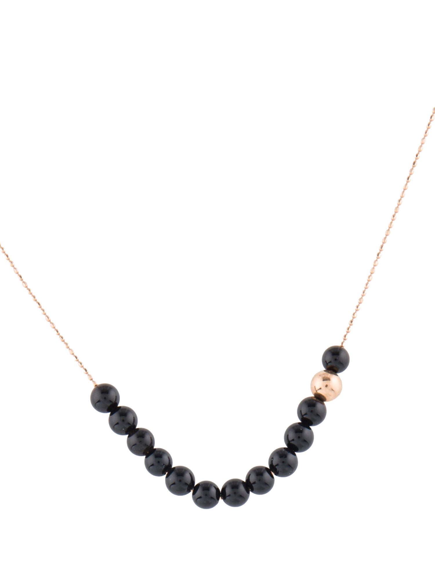 Ginette NY 18K Onyx Moon Boulier Necklace