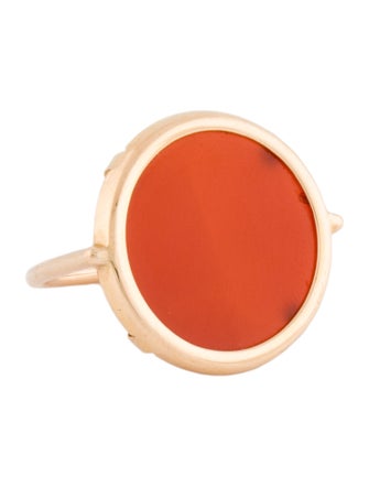 Ginette NY 18K Red Agate Disc Ring