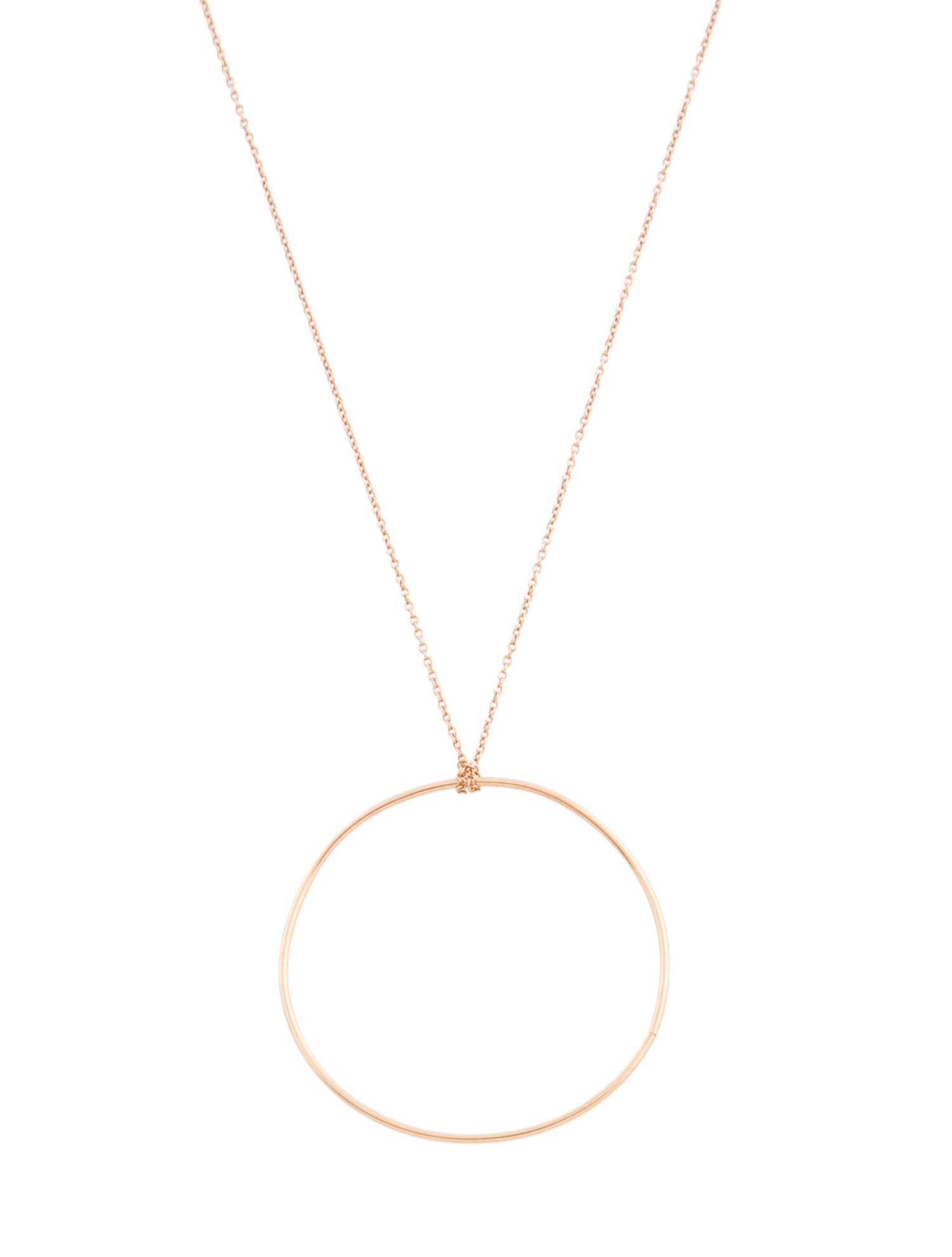 Ginette NY 14K Circle On Chain Pendant Necklace