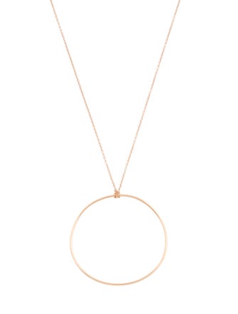 Ginette NY 14K Circle On Chain Pendant Necklace