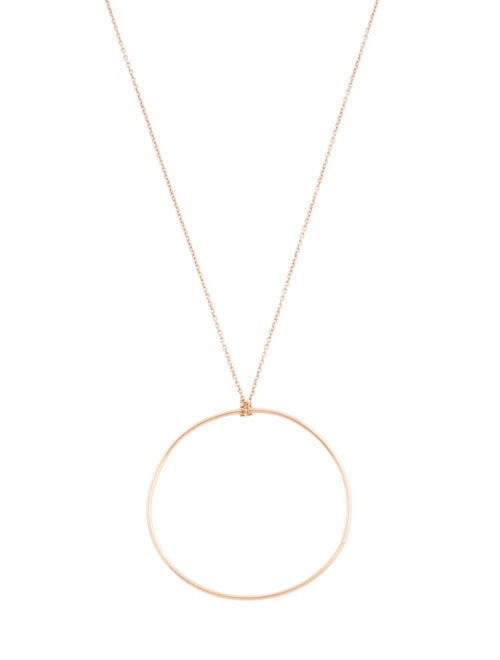 Ginette NY 14K Circle On Chain Pendant Necklace