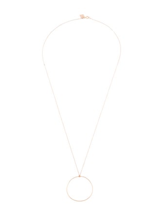 Ginette NY 14K Circle On Chain Pendant Necklace