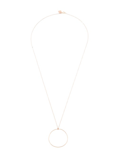 Ginette NY 14K Circle On Chain Pendant Necklace