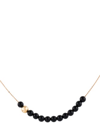 Ginette NY 18K Onyx Black Moon Boulier Necklace