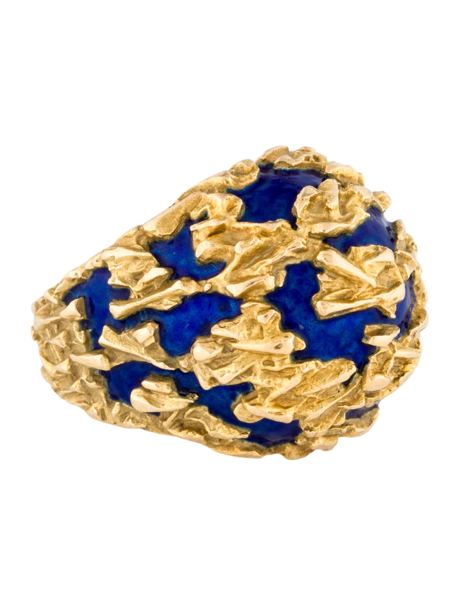 Gübelin 18K Enamel Sculpted Cocktail Ring