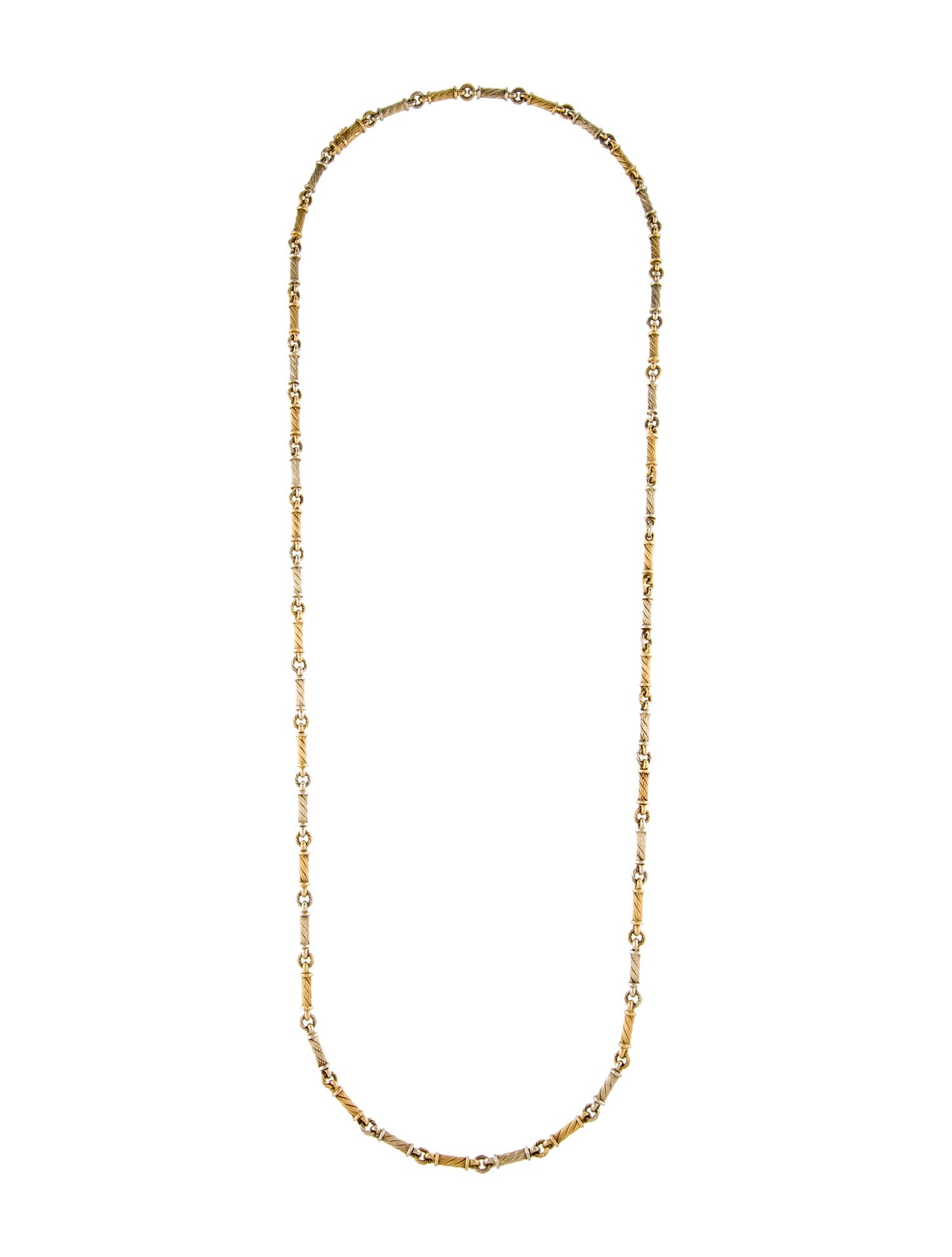 Gübelin Vintage 18K Barrel Link Chain Necklace