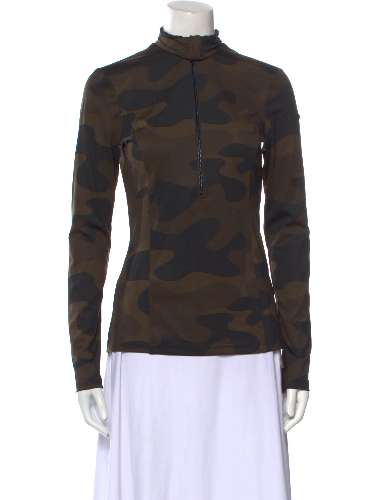 Goldbergh Camouflage Print Mock Neck Sweatshirt