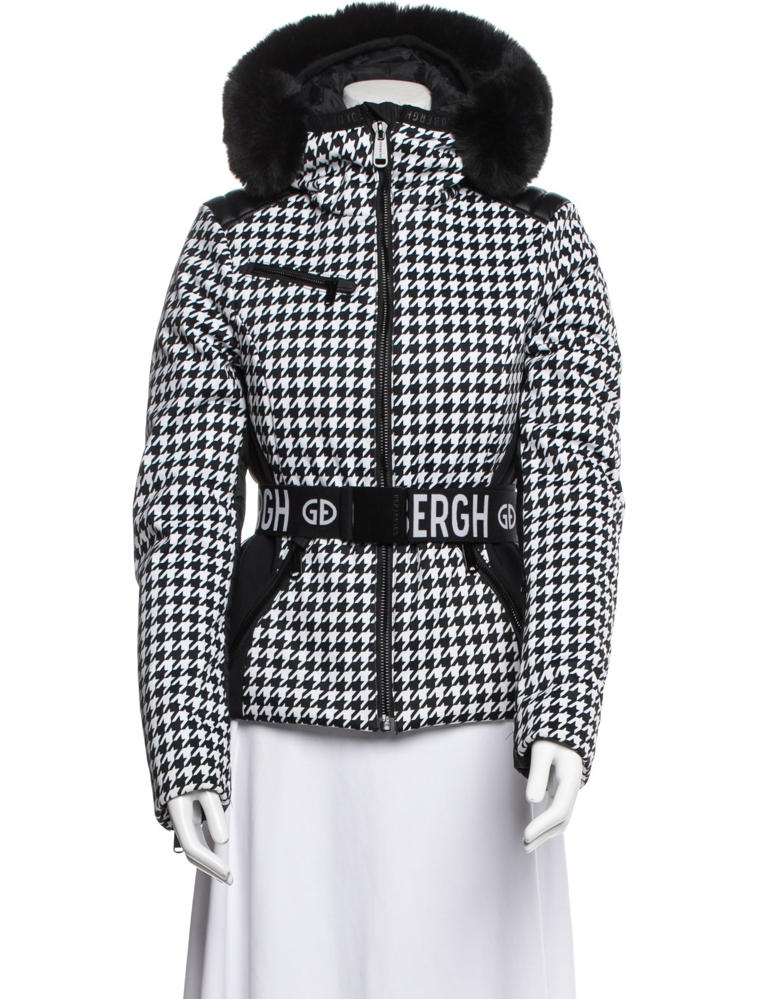 Goldbergh Houndstooth Print Down Jacket