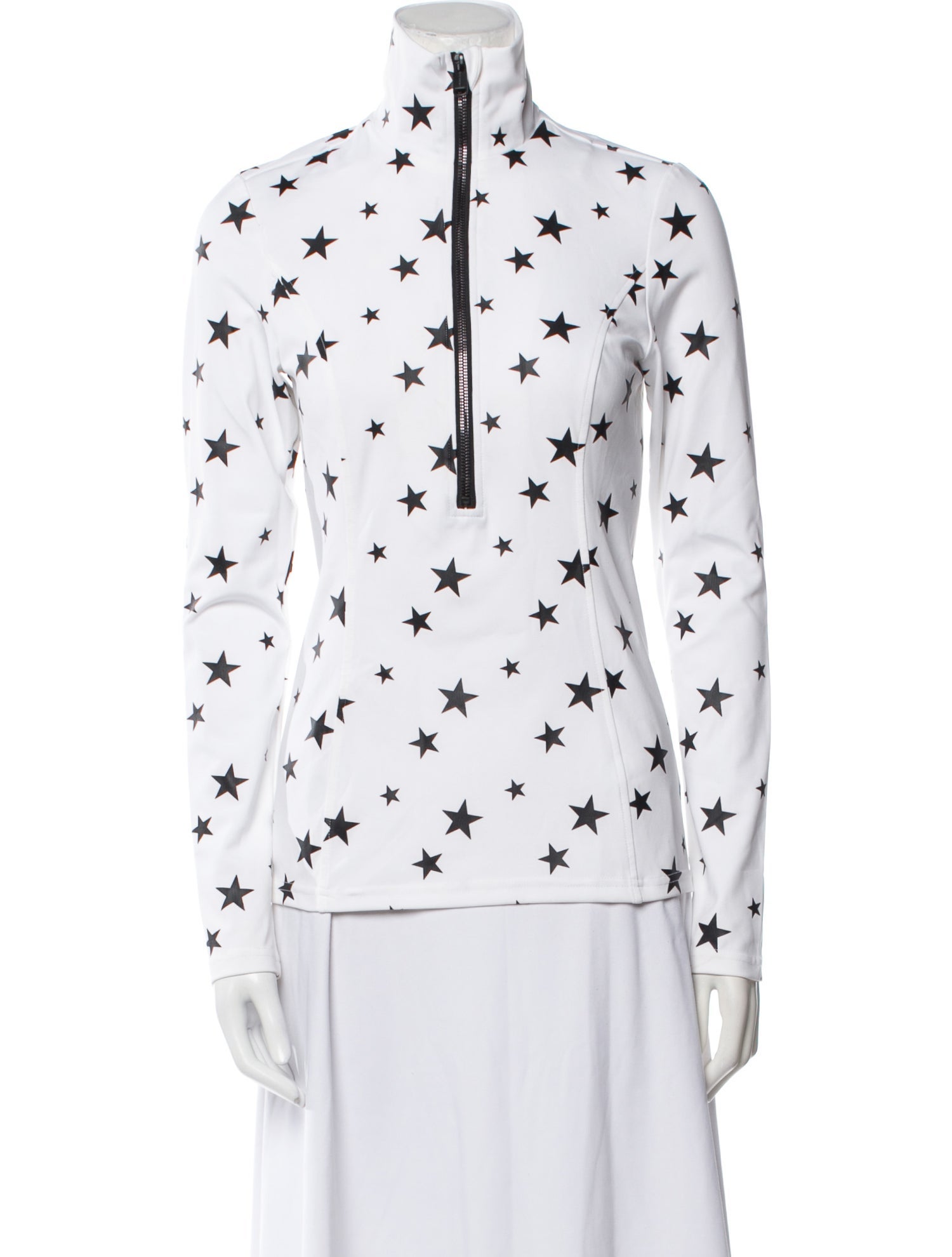 Goldbergh Printed Mock Neck Button-Up Top