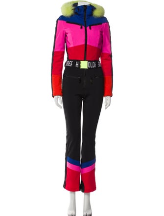 Goldbergh Colorblock Pattern Mock Neck Jumpsuit