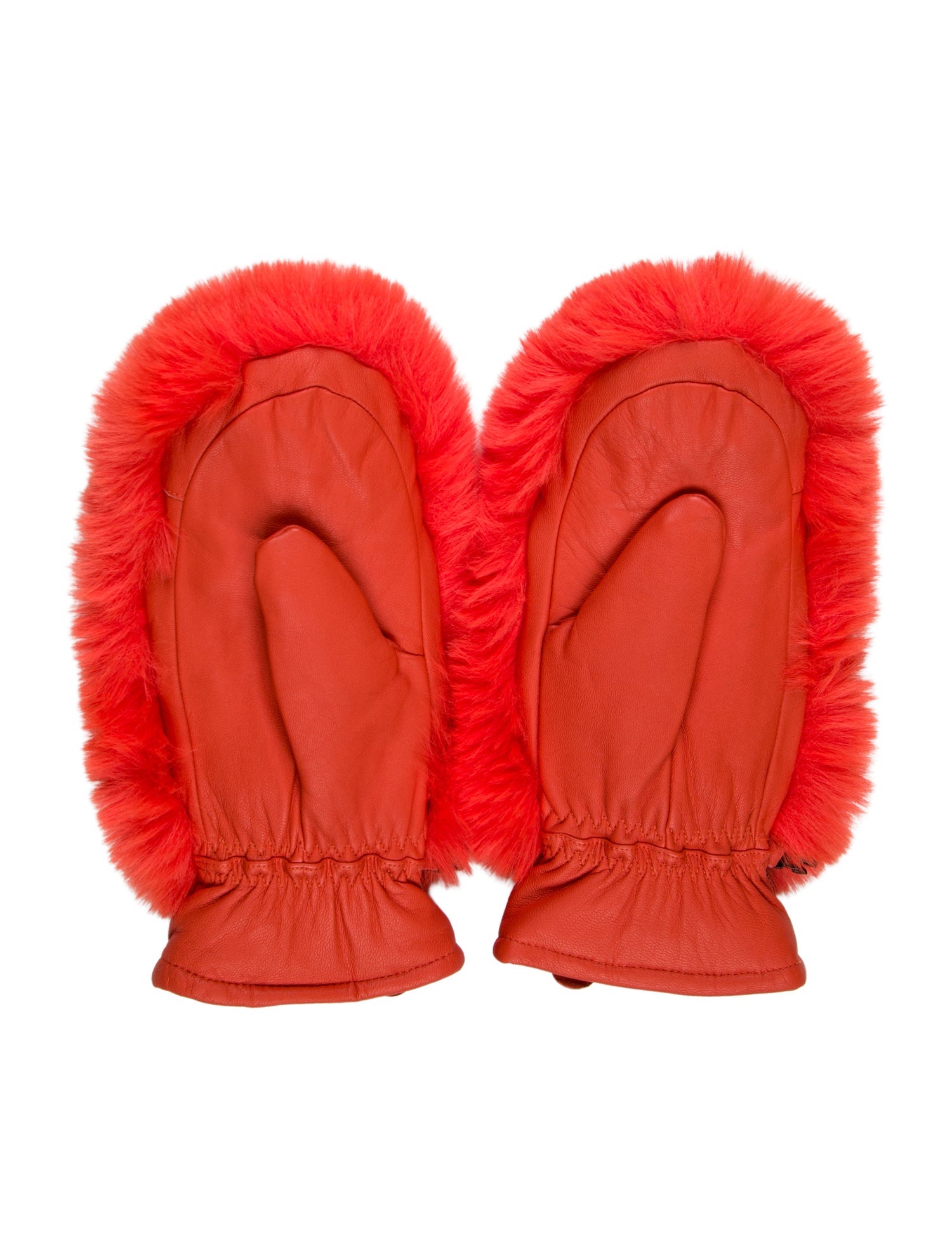 Goldbergh Leather Faux-fur Trim Mittens
